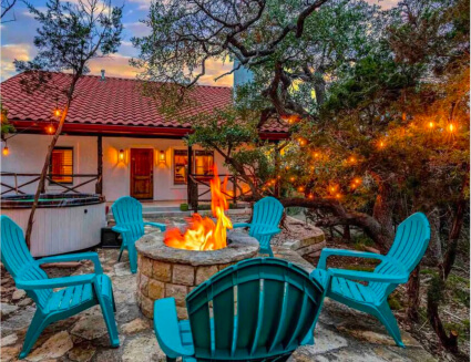   fire pit with chairs surrounding