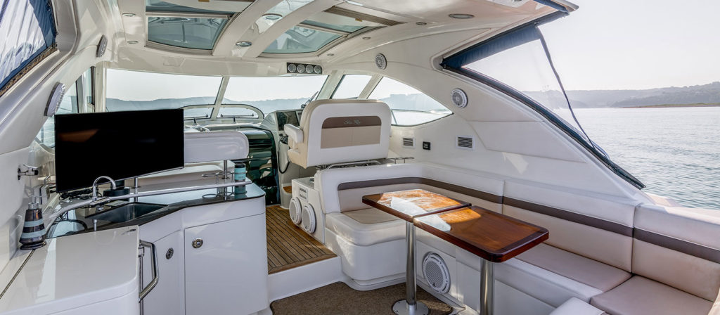 Top Level of Yacht Seating and TV