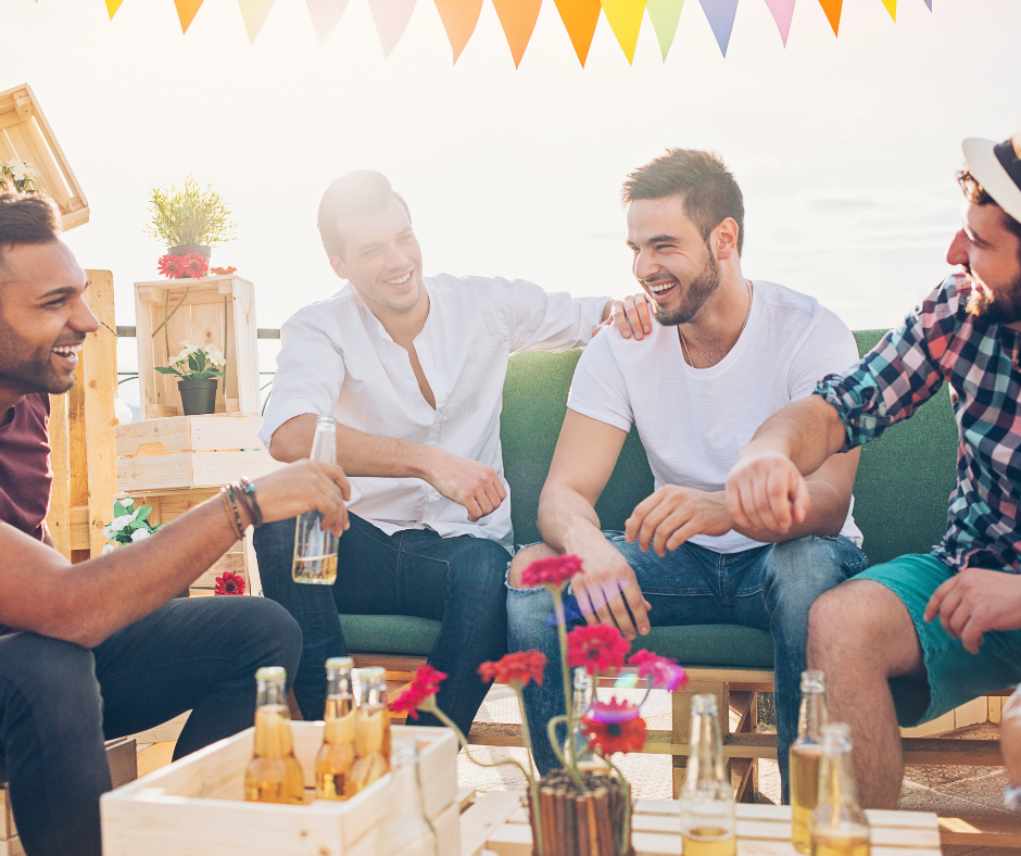 Men enjoying outdoor party